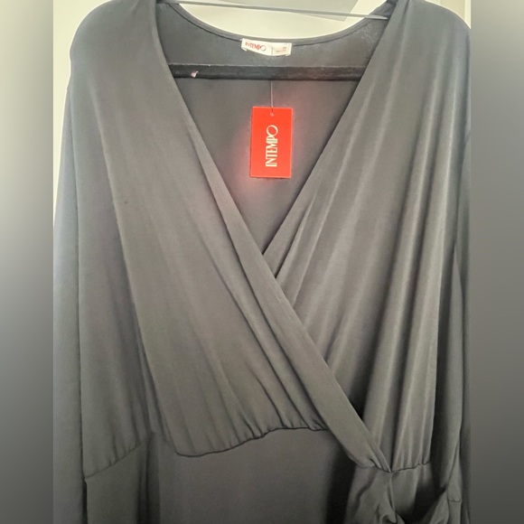 Plus Size INTEMPO Wrap Mini Dress with Tie - Picture 4 of 8